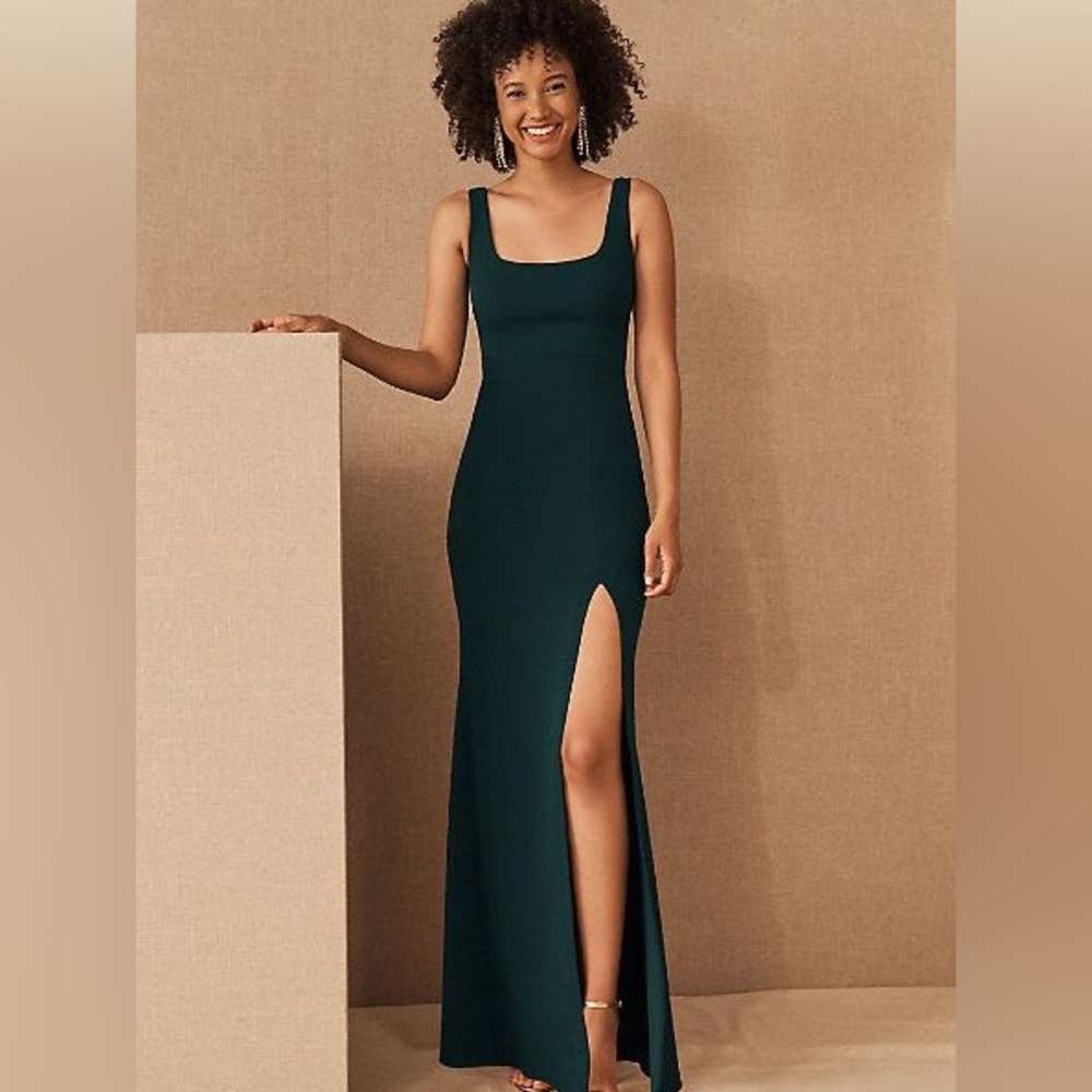 BHLDN Dark Green Maxi Dress